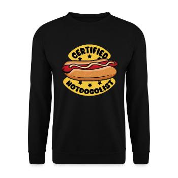 Cool Hot Dog Design for Men Women Boys Sausage - Unisex Sweatshirt - black - Front - Alina (178cm) & Michal (187cm)