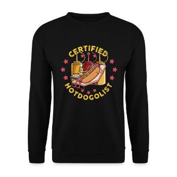 Cool Hot Dog Design for Men Women Boys Sausage - Unisex Sweatshirt - black - Front - Alina (178cm) & Michal (187cm)