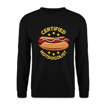 Cool Hot Dog Design for Men Women Boys Sausage - Unisex Sweatshirt - black - Front - Alina (178cm) & Michal (187cm)