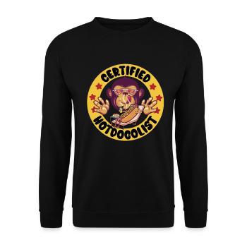 Cool Hot Dog Design for Men Women Boys Sausage - Unisex Sweatshirt - black - Front - Alina (178cm) & Michal (187cm)