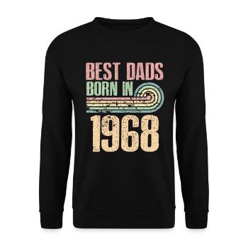 The best fathers were born in 1968, 55 years old, - Unisex Sweatshirt - black - Front - Alina (178cm) & Michal (187cm)