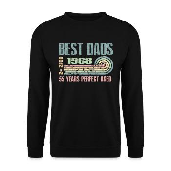 The best fathers were born in 1968, 55 years old, - Unisex Sweatshirt - black - Front - Alina (178cm) & Michal (187cm)