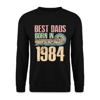 Les meilleurs pères sont nés en 1984, 39 ans, - Sweat-shirt Unisexe - noir - Devant - Alina (178cm) & Michal (187cm)