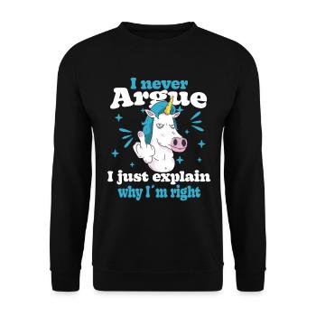 I'm not arguing, I'm just explaining why - Unisex Sweatshirt - black - Front - Alina (178cm) & Michal (187cm)