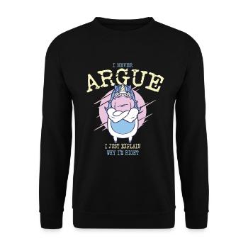 I'm not arguing, I'm just explaining why - Unisex Sweatshirt - black - Front - Alina (178cm) & Michal (187cm)