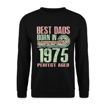 The best fathers were born in 1975, 48 years old, - Unisex Sweatshirt - black - Front - Alina (178cm) & Michal (187cm)
