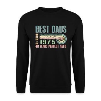 The best fathers were born in 1975, 48 years old, - Unisex Sweatshirt - black - Front - Alina (178cm) & Michal (187cm)