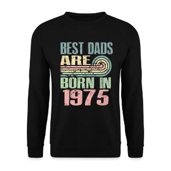 The best fathers were born in 1975, 48 years old, - Unisex Sweatshirt - black - Front - Alina (178cm) & Michal (187cm)