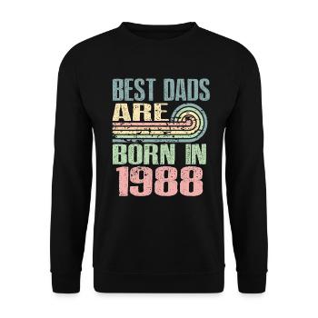 The best fathers were born in 1988, 35 years old, - Unisex Sweatshirt - black - Front - Alina (178cm) & Michal (187cm)