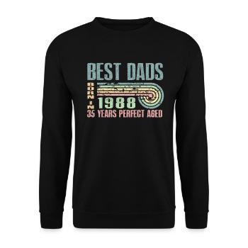 The best fathers were born in 1988, 35 years old, - Unisex Sweatshirt - black - Front - Alina (178cm) & Michal (187cm)
