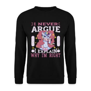 I'm not arguing, I'm just explaining why - Unisex Sweatshirt - black - Front - Alina (178cm) & Michal (187cm)
