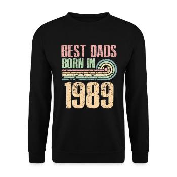 The best fathers were born in 1988, 35 years old, - Unisex Sweatshirt - black - Front - Alina (178cm) & Michal (187cm)