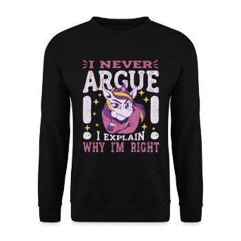 I'm not arguing, I'm just explaining why - Unisex Sweatshirt - black - Front - Alina (178cm) & Michal (187cm)