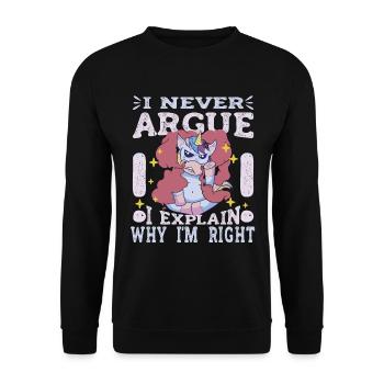 I'm not arguing, I'm just explaining why - Unisex Sweatshirt - black - Front - Alina (178cm) & Michal (187cm)