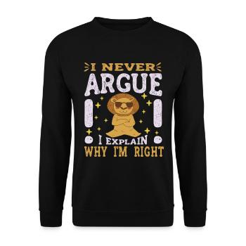 Je ne discute pas, j’explique simplement pourquoi - Sweat-shirt Unisexe - noir - Devant - Alina (178cm) & Michal (187cm)