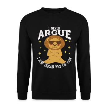 I'm not arguing, I'm just explaining why - Unisex Sweatshirt - black - Front - Alina (178cm) & Michal (187cm)