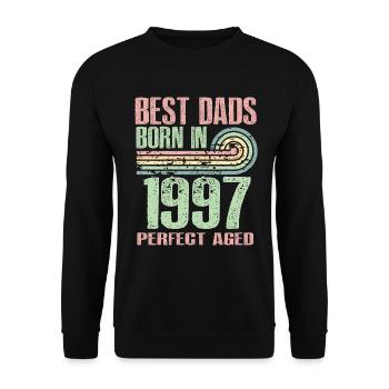 The best fathers were born in 1997, 26 years old, - Unisex Sweatshirt - black - Front - Alina (178cm) & Michal (187cm)
