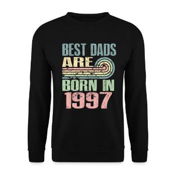 The best fathers were born in 1997, 26 years old, - Unisex Sweatshirt - black - Front - Alina (178cm) & Michal (187cm)
