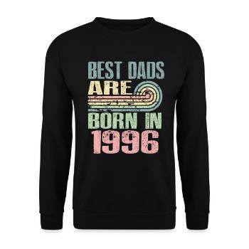 Les meilleurs pères sont nés en 1996, 27 ans, - Sweat-shirt Unisexe - noir - Devant - Alina (178cm) & Michal (187cm)