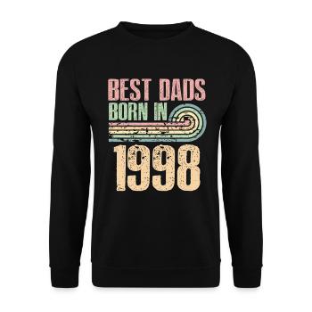 Die Besten Väter Sind 1998 Geboren, 25 Jahre Alt, - Unisex Pullover - Schwarz - Vorne - Alina (178cm) & Michal (187cm)