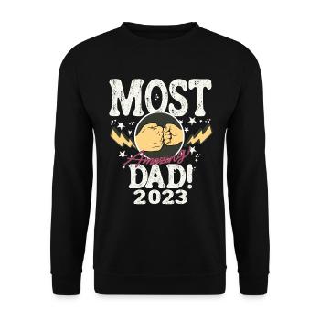 Meilleur papa futur père bébé naissance 2023 - Sweat-shirt Unisexe - noir - Devant - Alina (178cm) & Michal (187cm)