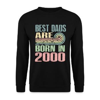 Les meilleurs pères sont nés en 2000, à l’âge de 23 ans, - Sweat-shirt Unisexe - noir - Devant - Alina (178cm) & Michal (187cm)