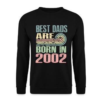 Les meilleurs pères sont nés en 2002, 21 ans, - Sweat-shirt Unisexe - noir - Devant - Alina (178cm) & Michal (187cm)