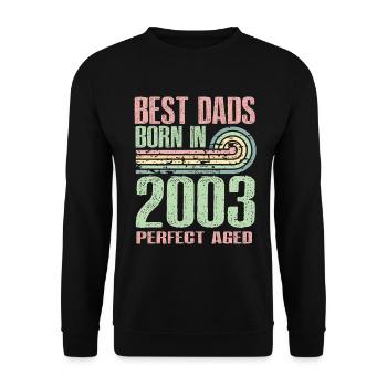Les meilleurs pères sont nés en 2003, 20 ans, - Sweat-shirt Unisexe - noir - Devant - Alina (178cm) & Michal (187cm)