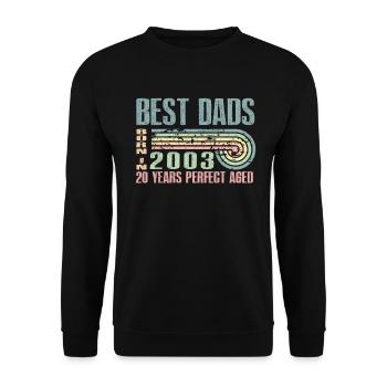 Les meilleurs pères sont nés en 2003, 20 ans, - Sweat-shirt Unisexe - noir - Devant - Alina (178cm) & Michal (187cm)