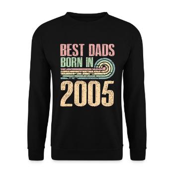 Les meilleurs pères sont nés en 2005, 18 ans, - Sweat-shirt Unisexe - noir - Devant - Alina (178cm) & Michal (187cm)