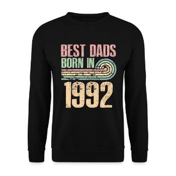 Die Besten Väter Sind 1992 Geboren, 31 Jahre Alt, - Unisex Pullover - Schwarz - Vorne - Alina (178cm) & Michal (187cm)