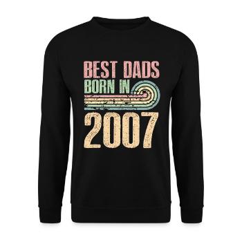 Les meilleurs pères sont nés en 2007, 16 ans, - Sweat-shirt Unisexe - noir - Devant - Alina (178cm) & Michal (187cm)