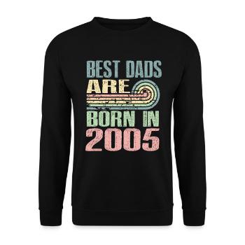 Les meilleurs pères sont nés en 2005, à l’âge de 18 ans, - Sweat-shirt Unisexe - noir - Devant - Alina (178cm) & Michal (187cm)