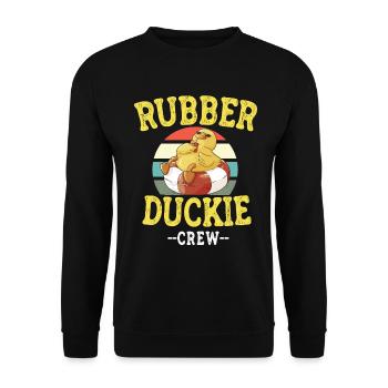 Canard en caoutchouc Canard jaune Équipage Baignade Canards Canards Canards - Sweat-shirt Unisexe - noir - Devant - Alina (178cm) & Michal (187cm)