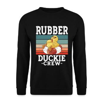 Canard en caoutchouc Canard jaune Équipage Baignade Canards Canards Canards - Sweat-shirt Unisexe - noir - Devant - Alina (178cm) & Michal (187cm)