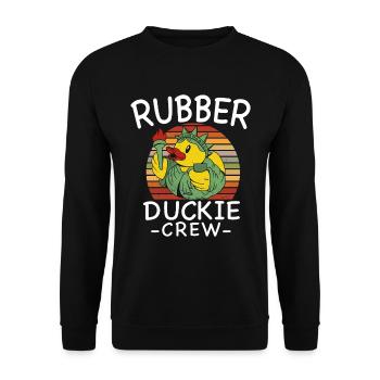 Canard en caoutchouc Canard jaune Équipage Baignade Canards Canards Canards - Sweat-shirt Unisexe - noir - Devant - Alina (178cm) & Michal (187cm)