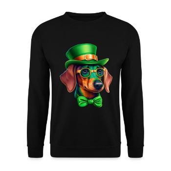 Saint-Patrick teckel Viennois Trèfle - Sweat-shirt Unisexe - noir - Devant - Alina (178cm) & Michal (187cm)