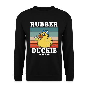 Canard en caoutchouc Canard jaune Équipage Baignade Canards Canards Canards - Sweat-shirt Unisexe - noir - Devant - Alina (178cm) & Michal (187cm)