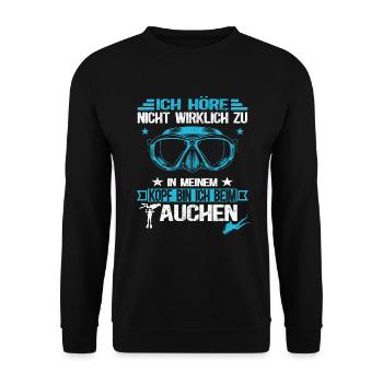 Taucher - Scuba Tauchen Spruch Tauchschule - Unisex Pullover - Schwarz - Vorne - Alina (178cm) & Michal (187cm)