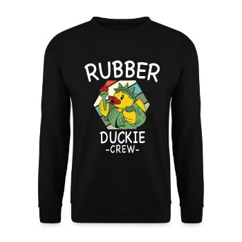 Canard en caoutchouc Canard jaune Équipage Baignade Canards Canards Canards - Sweat-shirt Unisexe - noir - Devant - Alina (178cm) & Michal (187cm)