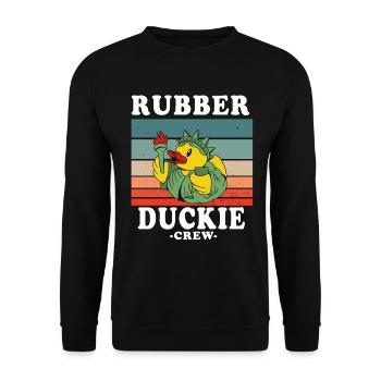 Canard en caoutchouc Canard jaune Équipage Baignade Canards Canards Canards - Sweat-shirt Unisexe - noir - Devant - Alina (178cm) & Michal (187cm)