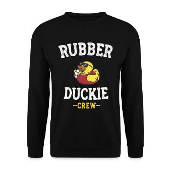 Canard en caoutchouc Canard jaune Équipage Baignade Canards Canards Canards - Sweat-shirt Unisexe - noir - Devant - Alina (178cm) & Michal (187cm)