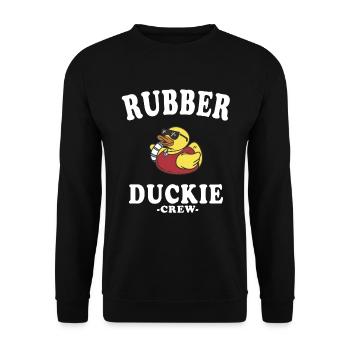 Canard en caoutchouc Canard jaune Équipage Baignade Canards Canards Canards - Sweat-shirt Unisexe - noir - Devant - Alina (178cm) & Michal (187cm)