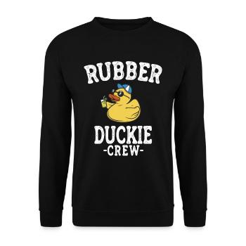 Canard en caoutchouc Canard jaune Équipage Baignade Canards Canards Canards - Sweat-shirt Unisexe - noir - Devant - Alina (178cm) & Michal (187cm)