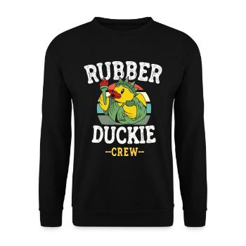 Canard en caoutchouc Canard jaune Équipage Baignade Canards Canards Canards - Sweat-shirt Unisexe - noir - Devant - Alina (178cm) & Michal (187cm)