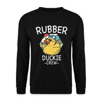 Canard en caoutchouc Canard jaune Équipage Baignade Canards Canards Canards - Sweat-shirt Unisexe - noir - Devant - Alina (178cm) & Michal (187cm)