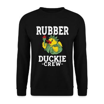 Canard en caoutchouc Canard jaune Équipage Baignade Canards Canards Canards - Sweat-shirt Unisexe - noir - Devant - Alina (178cm) & Michal (187cm)