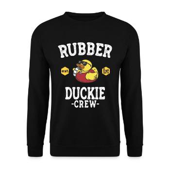 Canard en caoutchouc Canard jaune Équipage Baignade Canards Canards Canards - Sweat-shirt Unisexe - noir - Devant - Alina (178cm) & Michal (187cm)