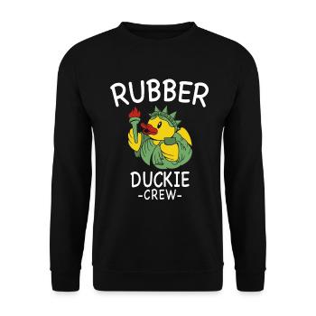 Canard en caoutchouc Canard jaune Équipage Baignade Canards Canards Canards - Sweat-shirt Unisexe - noir - Devant - Alina (178cm) & Michal (187cm)