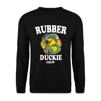 Rubber Duck Yellow Duck Crew Bathing Ducks Ducks - Unisex Sweatshirt - black - Front - Alina (178cm) & Michal (187cm)